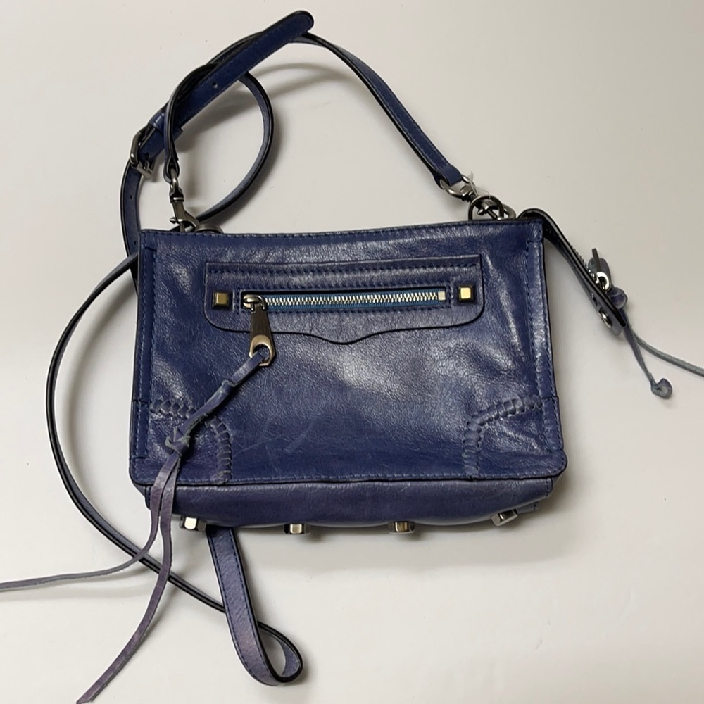 Purplish blue Rebecca Minkoff leather crossbody bag